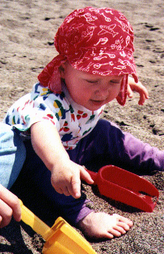 Playing with sand!